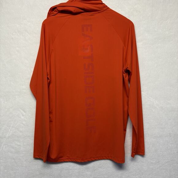 Eastside Golf UV Lightweight 1/4 Zip Hoodie Tangerine Orange Mens Size S NWT - Picture 5 of 15